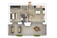 Appartamento bilocale in vendita con terrazzo a Cinisello Balsamo in via cilea - 10, Render appartamento arredato