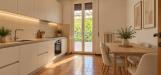 Appartamento in vendita con terrazzo a Jesi in viale verdi snc - 06, Cucina nordica luminosa con terrazza verde