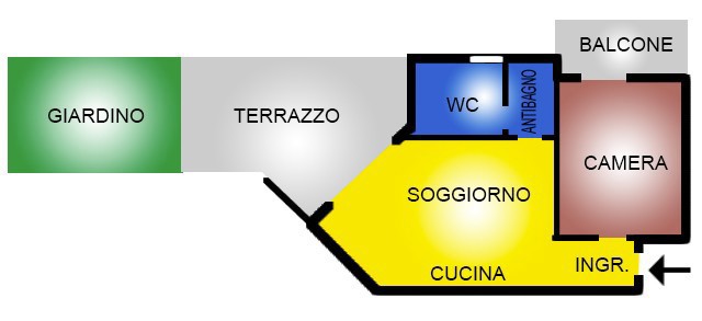 Bilocale con giardino a Marcallo con Casone