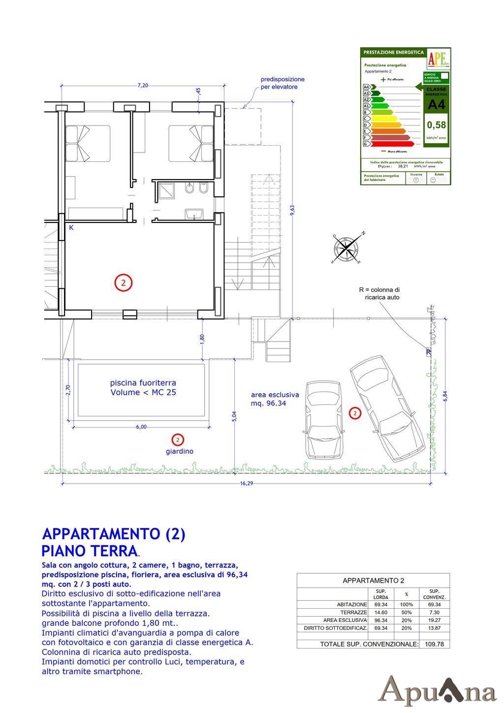 Trilocale con giardino, Massa marina di