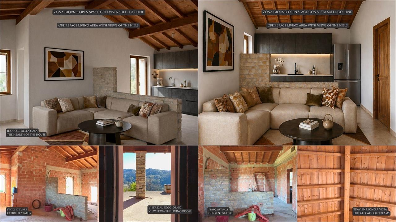 Villa panoramica nel Monferrato con oltre 2 ettari di parco privato collinare