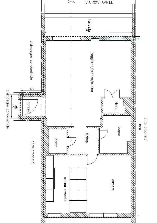 Trilocale con terrazzo a Arezzo