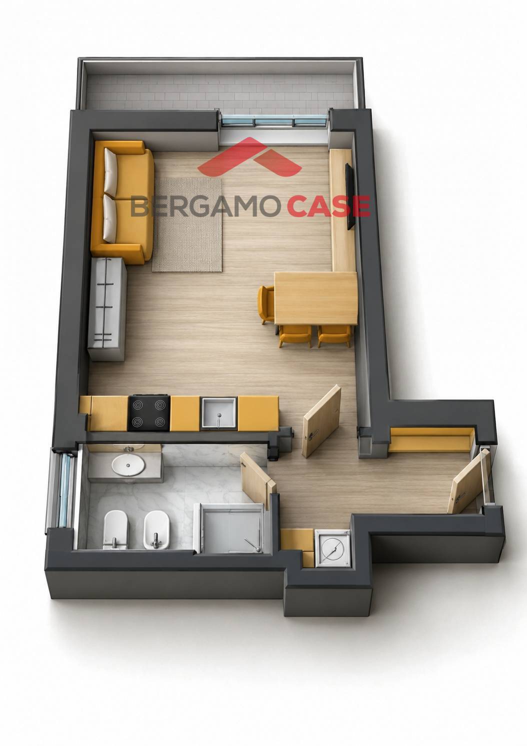 Monolocale in vendita a Bergamo, Centrale