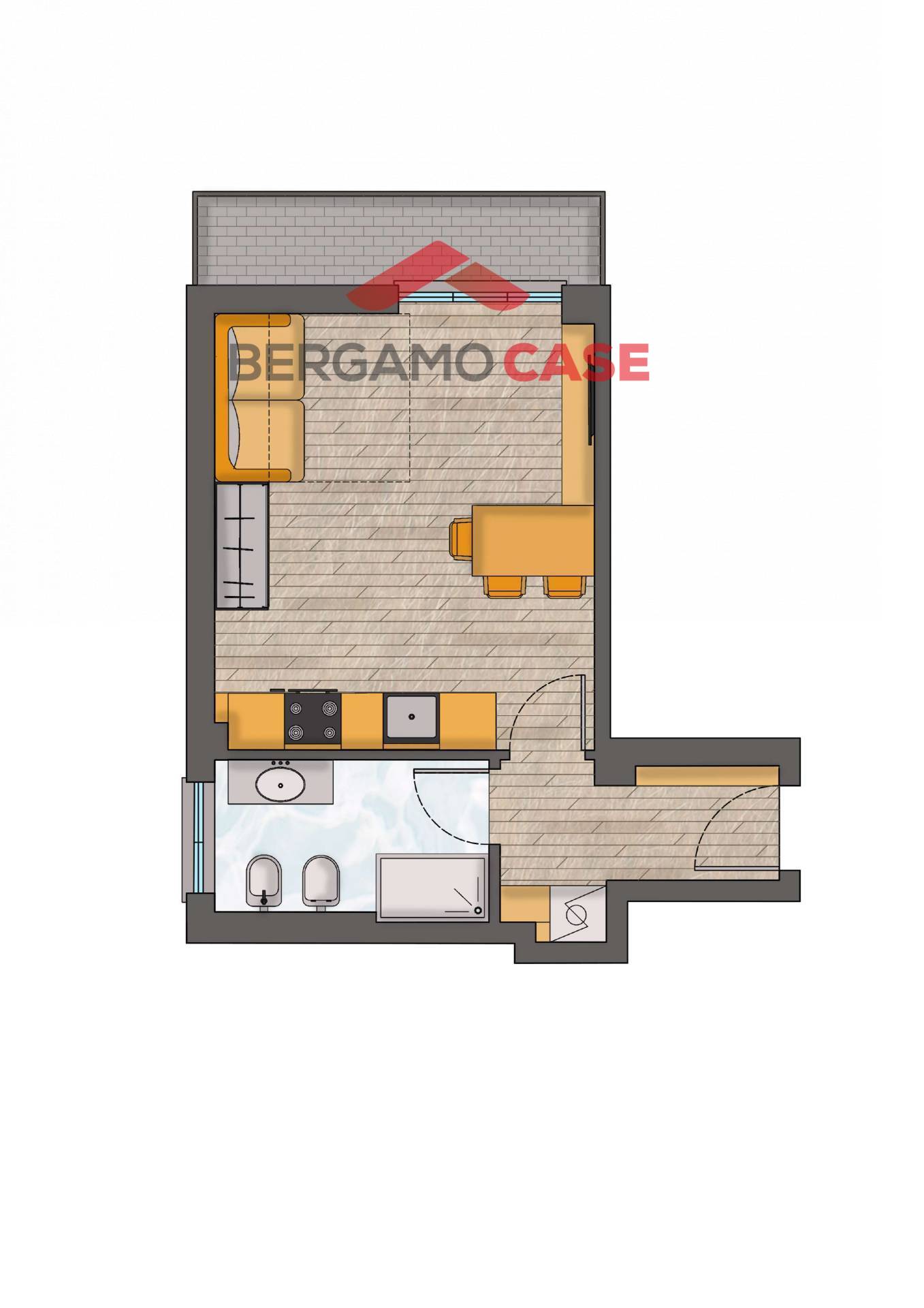 Monolocale in vendita a Bergamo, Centrale