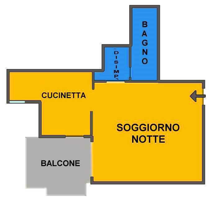 Monolocale con giardino, Bologna 13.s. vitale