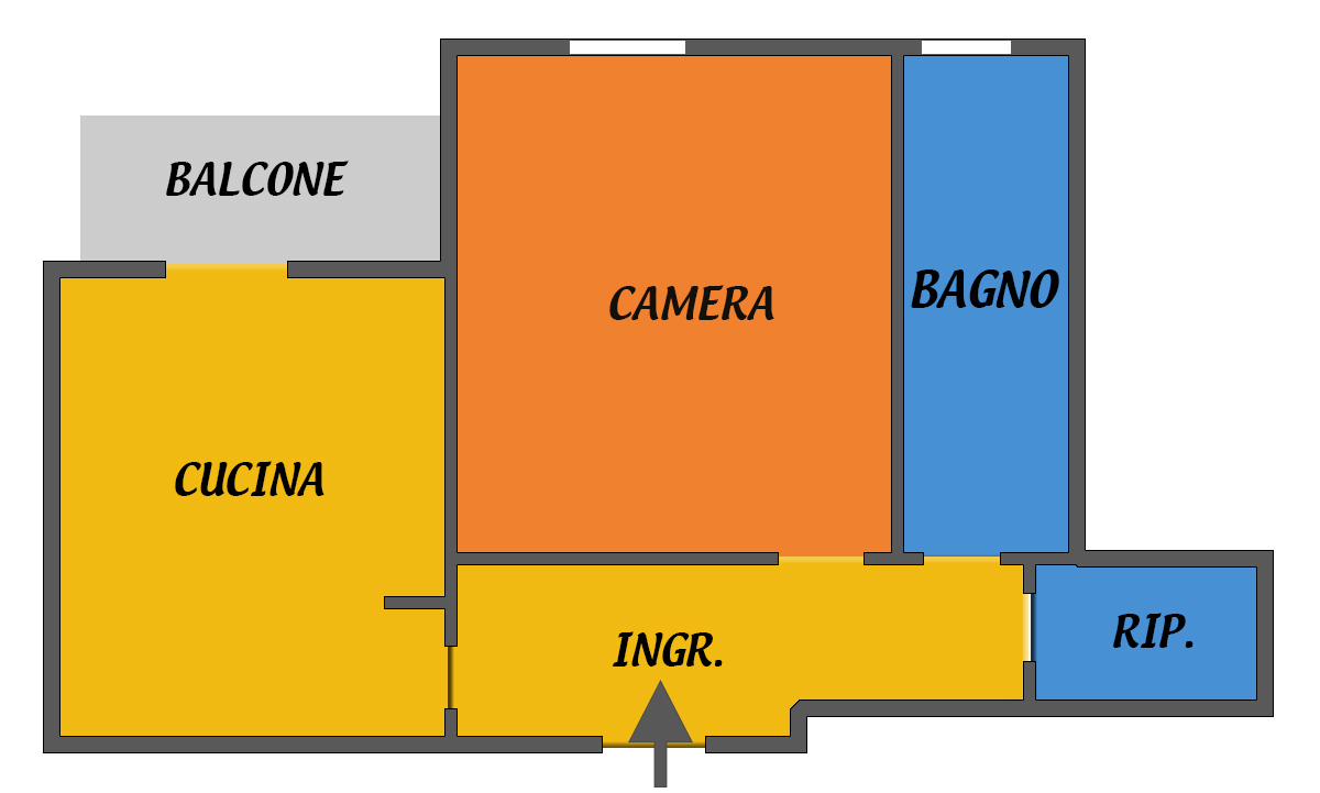 Bilocale con giardino a Bologna