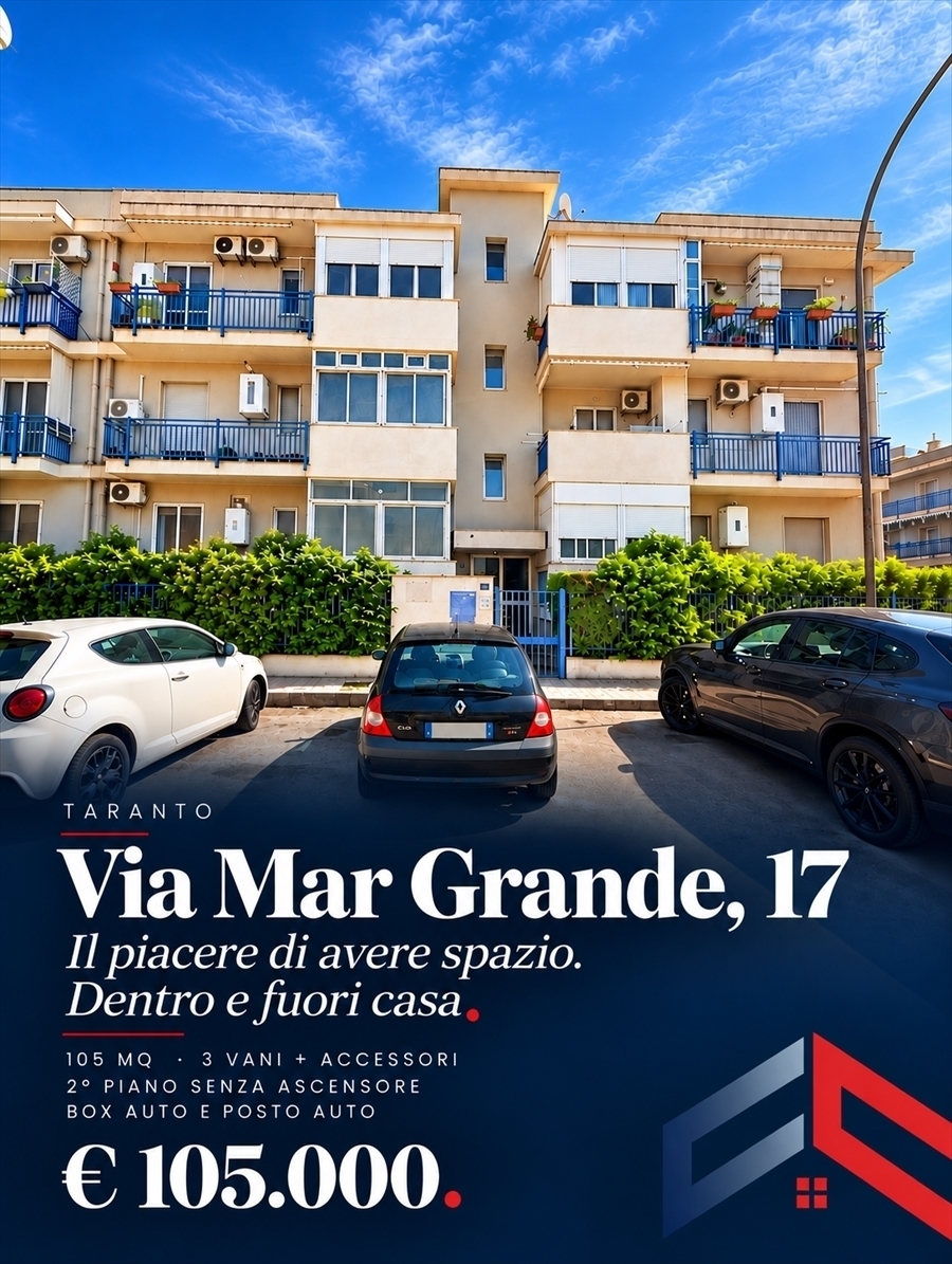 Trilocale con box in via mar grande 17, Taranto