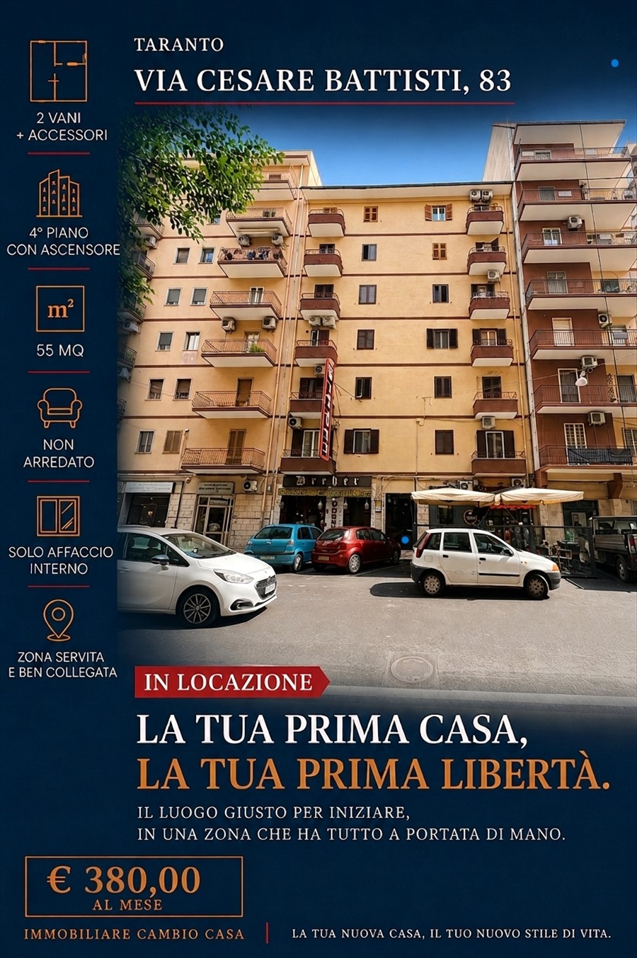 Bilocale in affitto in via cesare battisti 83, Taranto