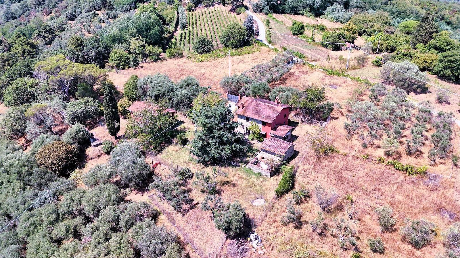 Casa colonica con annessi e terreno in posizione panoramica in vendita a Uzzano