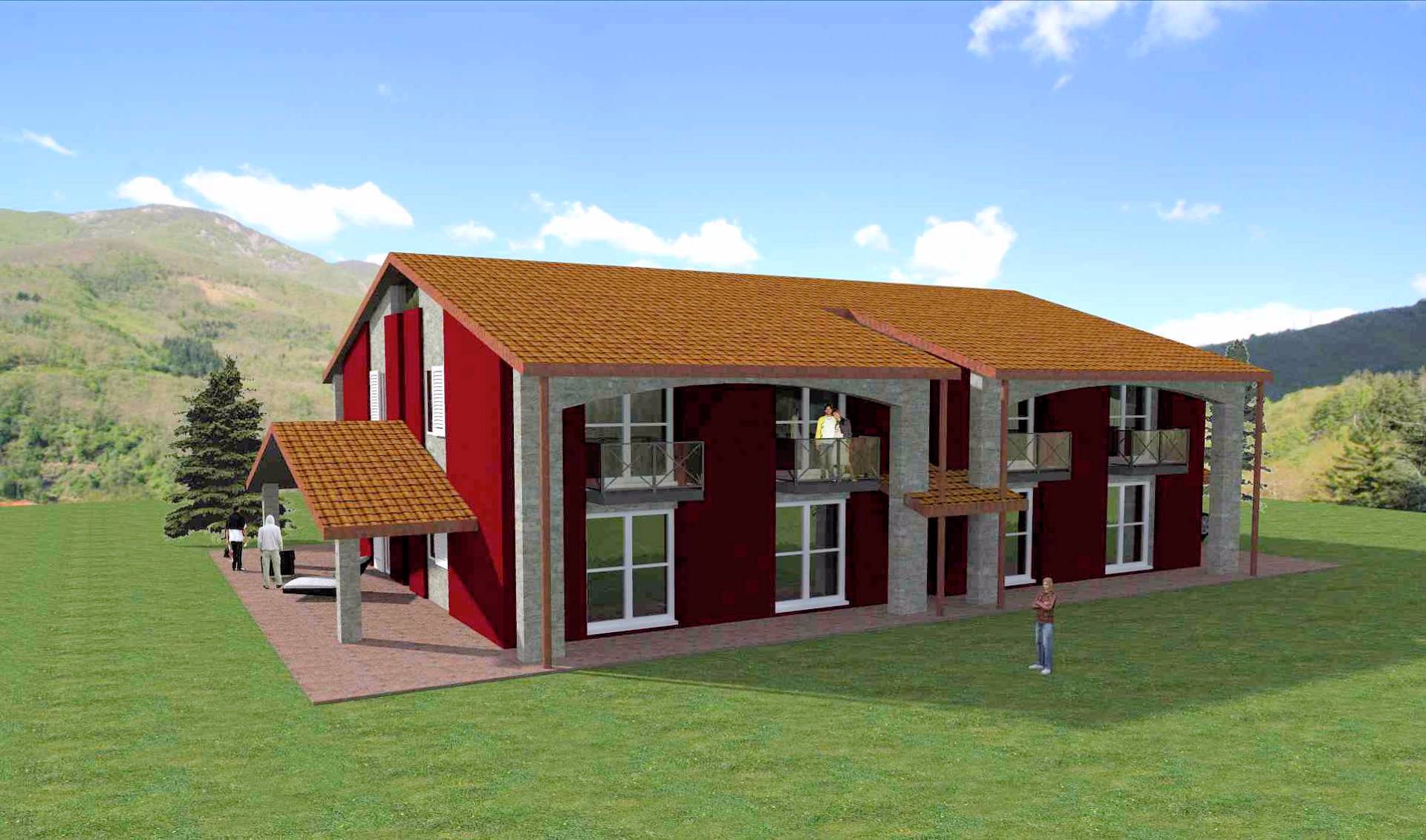 Progetto per la realizzazione di quattro villette a schiera nell\'ex Albergo La Pace in vendita a Sa