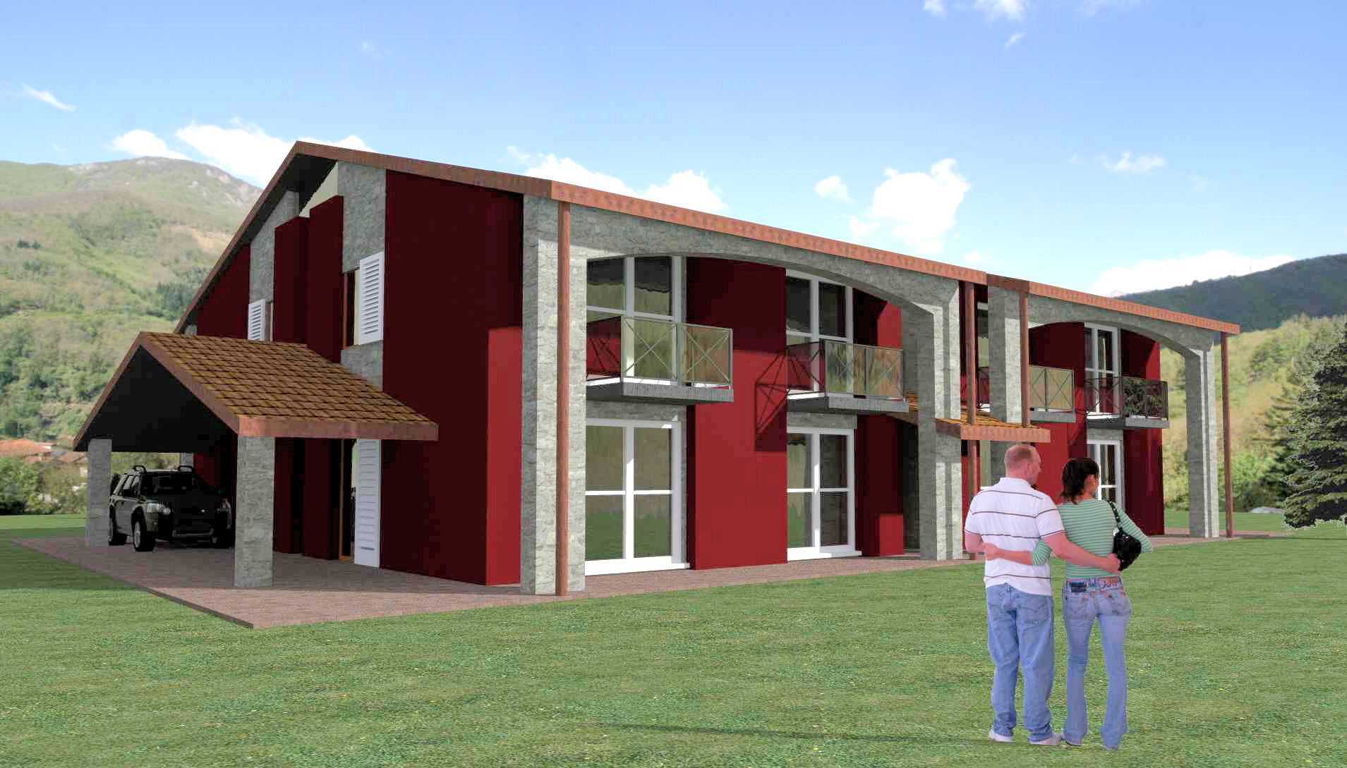 Progetto per la realizzazione di quattro villette a schiera nell\'ex Albergo La Pace in vendita a Sa