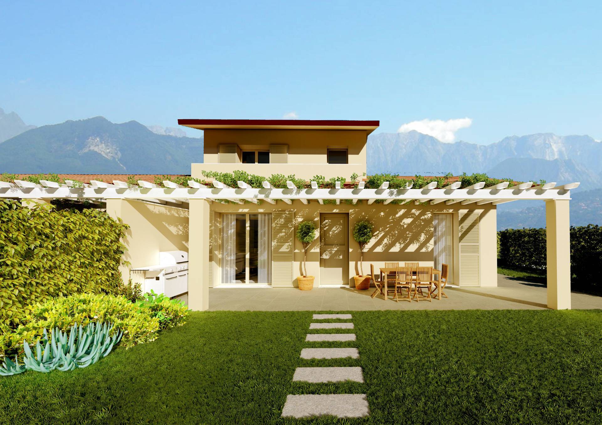 Porzione terratetto di villa bifamiliare di nuova costruzione con possibili detrazioni fiscali in ve