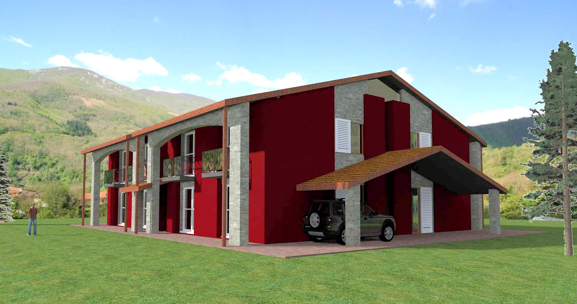 Progetto per la realizzazione di quattro villette a schiera nell\'ex Albergo La Pace in vendita a Sa