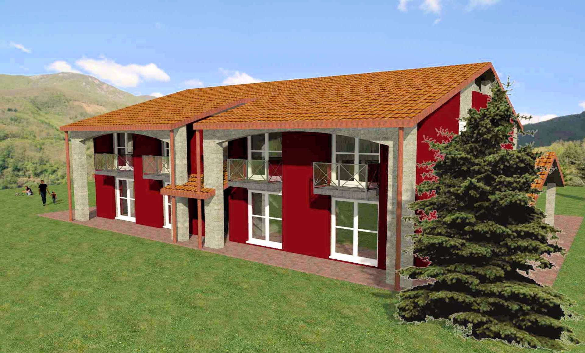 Progetto per la realizzazione di quattro villette a schiera nell\'ex Albergo La Pace in vendita a Sa