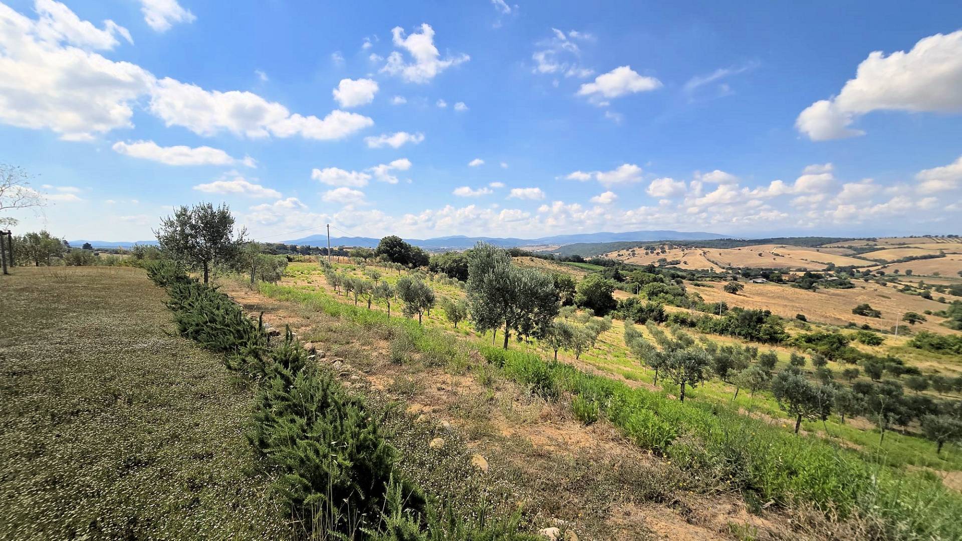 Villa di recente costruzione con ampio terreno e vista panoramica sulla campagna fino al mare in ven