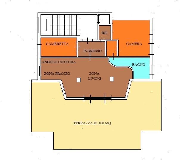 Attico con terrazzo, Carrara centro