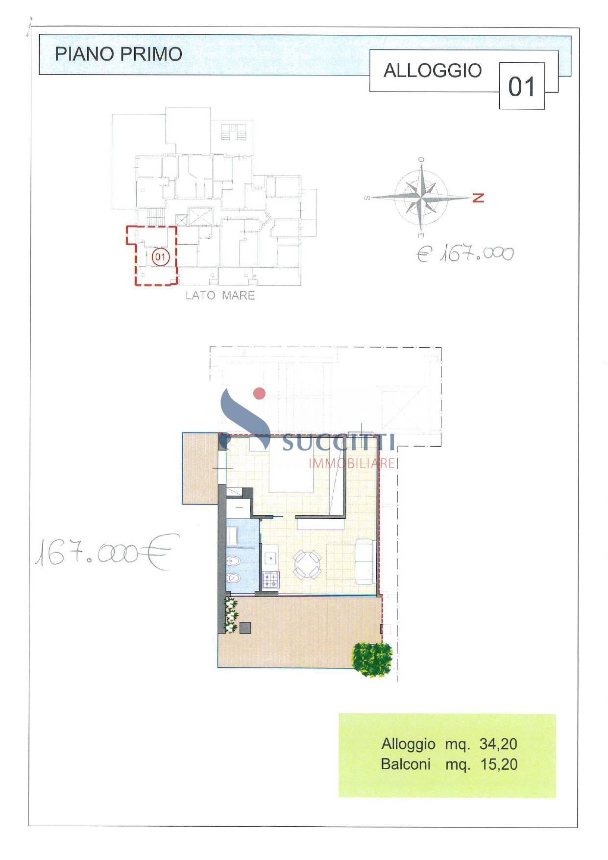 Appartamento in vendita a Alba Adriatica, Zona Mare