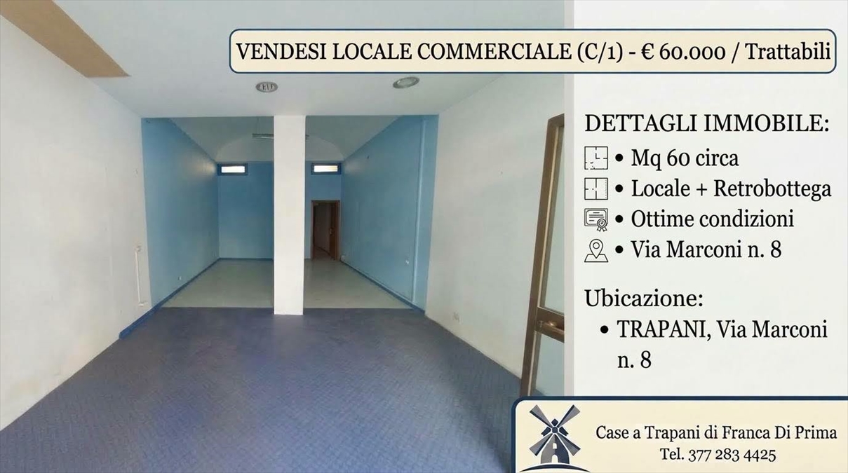 Locale commerciale da ristrutturare in via marconi, Trapani