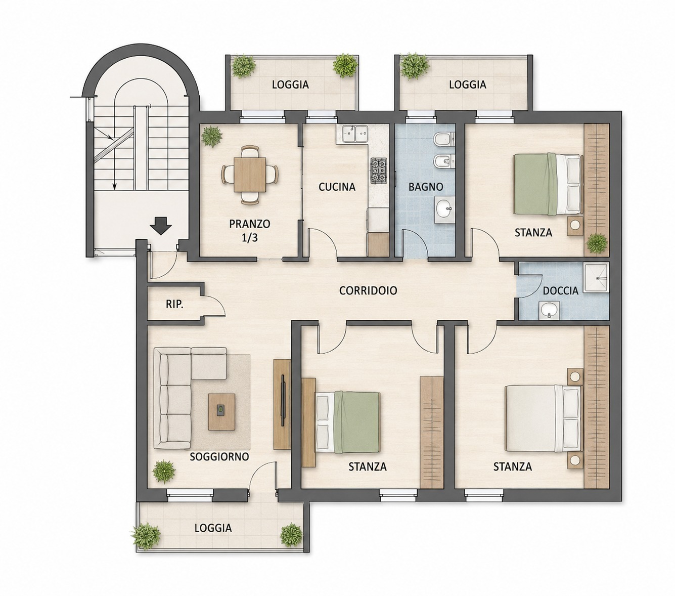Appartamento con giardino in via ai b�lleri 7/2, Trento