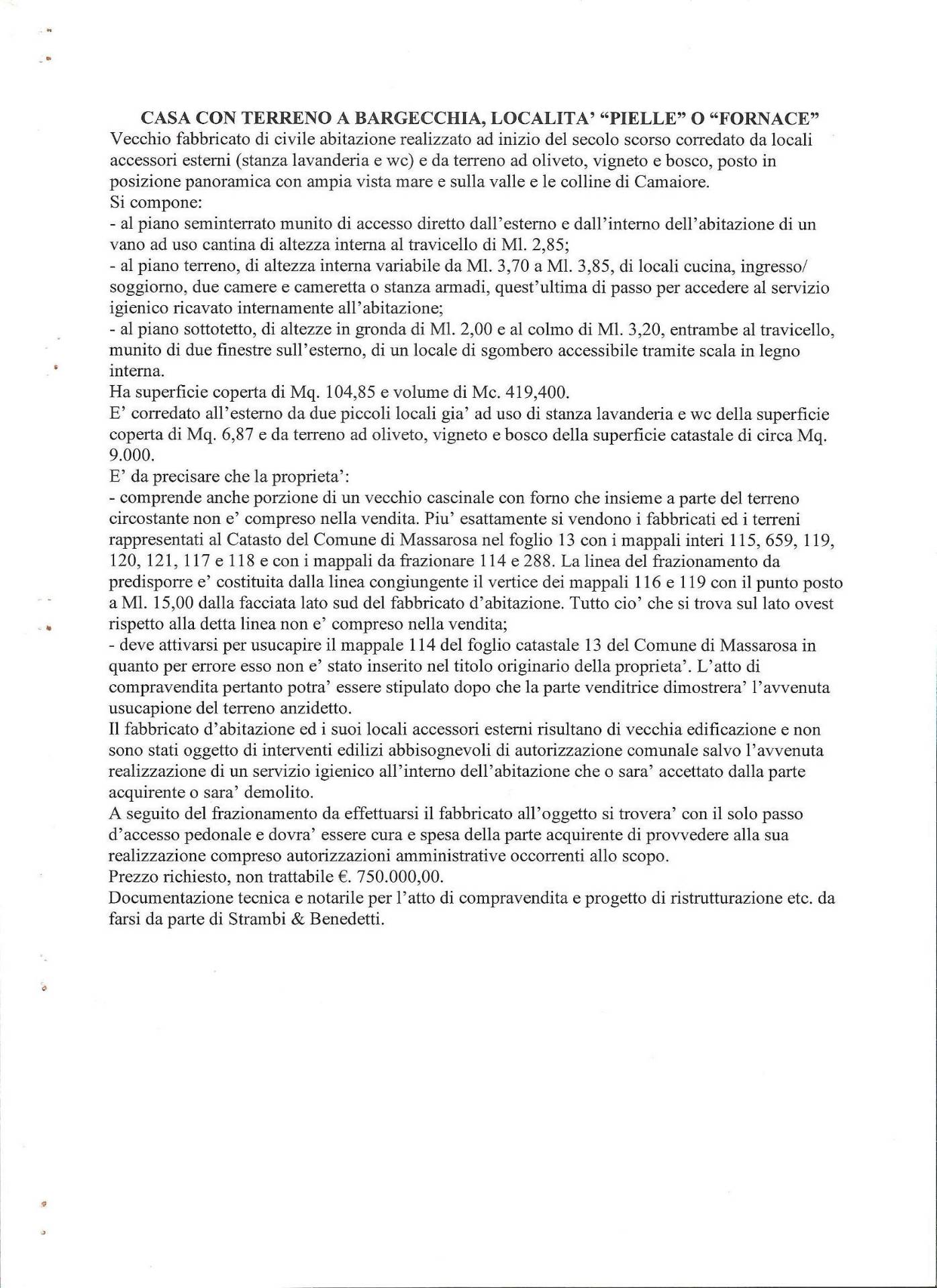 Casa singola in vendita a Massarosa, Bargecchia
