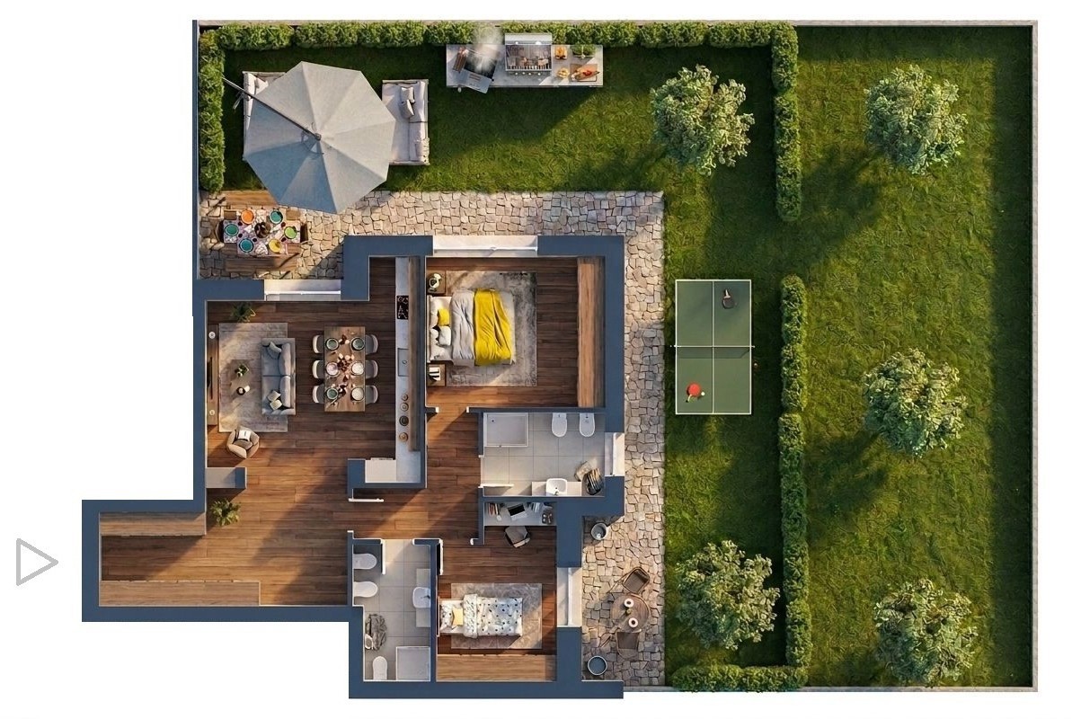Trilocale con giardino a Magenta