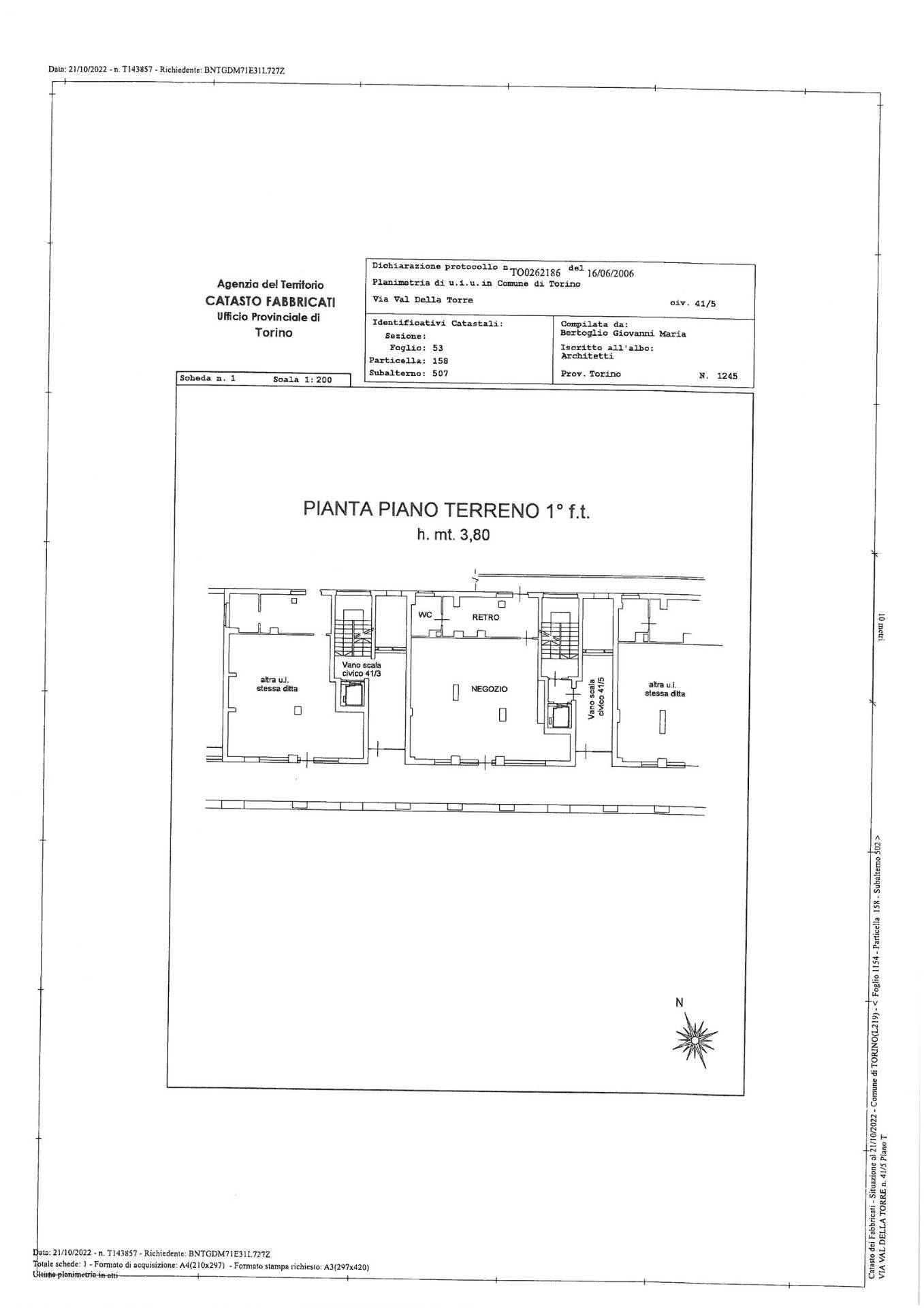 Locale commerciale in vendita a Torino, Madonna Campagna