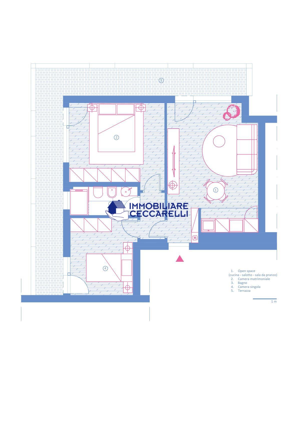 Trilocale con terrazzo, Massa ronchi
