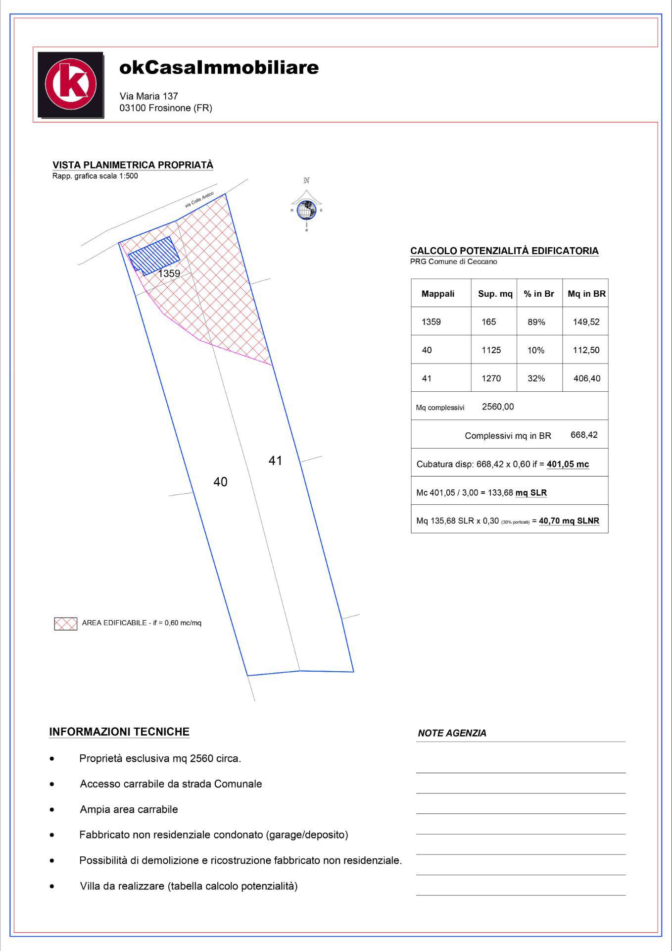 Terreno edificabile in vendita a Ceccano, Colle Antico