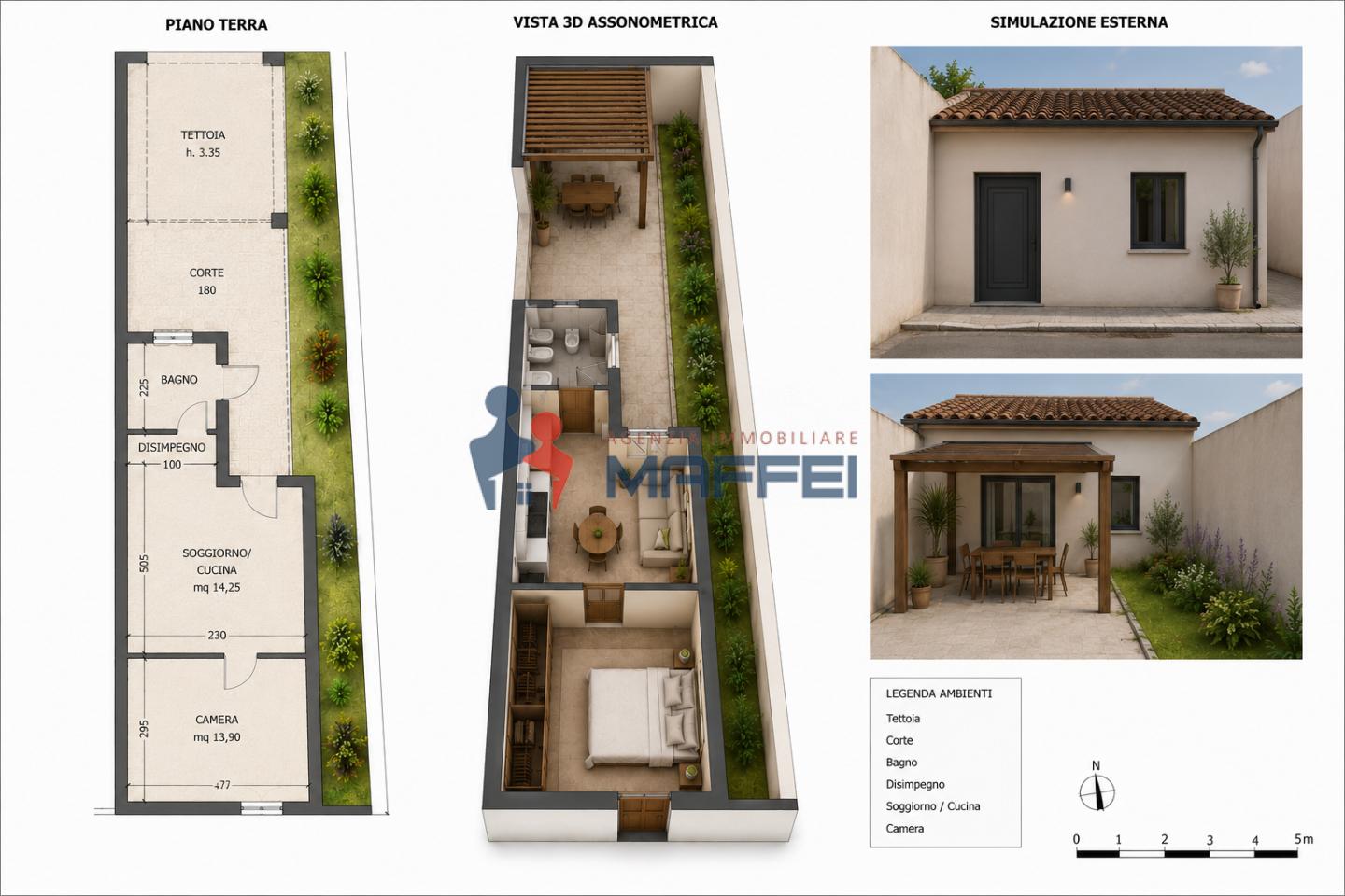 Trilocale con giardino, Viareggio centro
