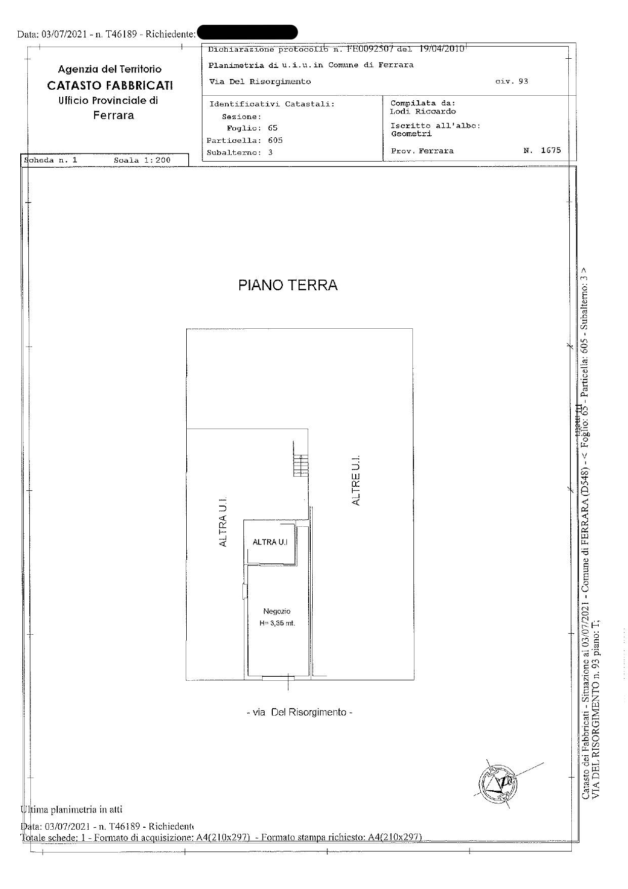Locale commerciale in vendita a Ferrara, Pontelagoscuro