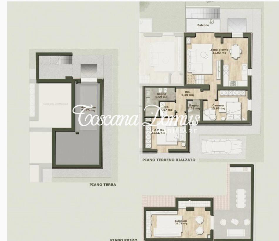 Villa Bifamiliare con giardino, Monteriggioni basciano