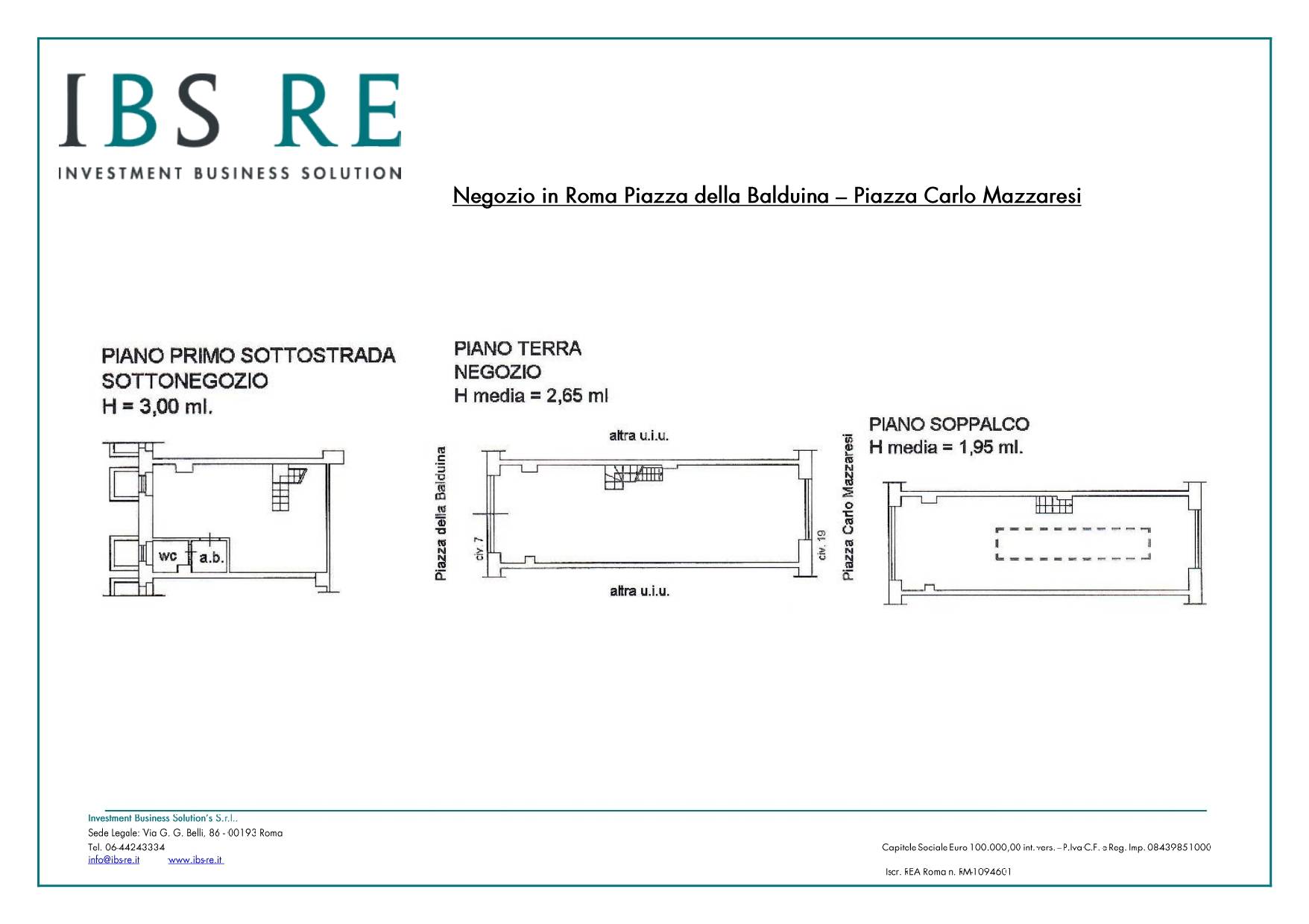 Negozio / Locale comm. in vendita a Roma, Balduina