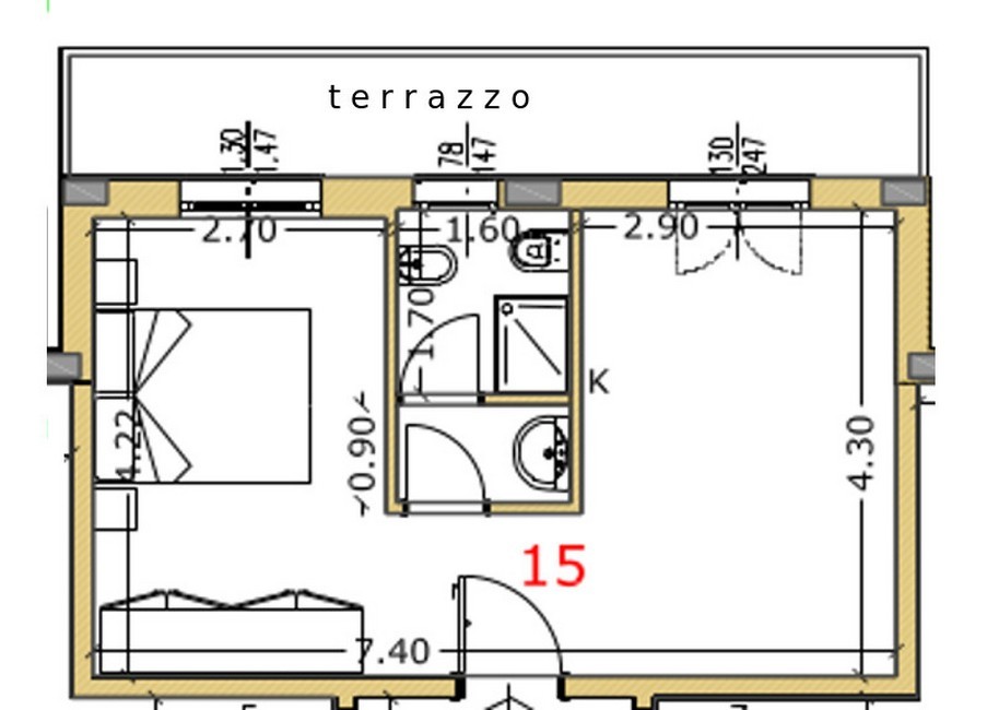Bilocale in affitto in via ambrosoli, Sovicille
