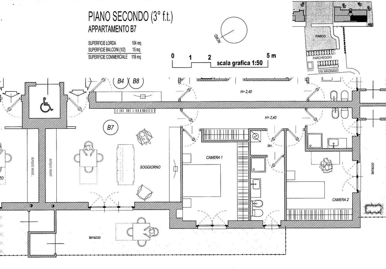 Trilocale in vendita in via biscaretti 11, Chieri