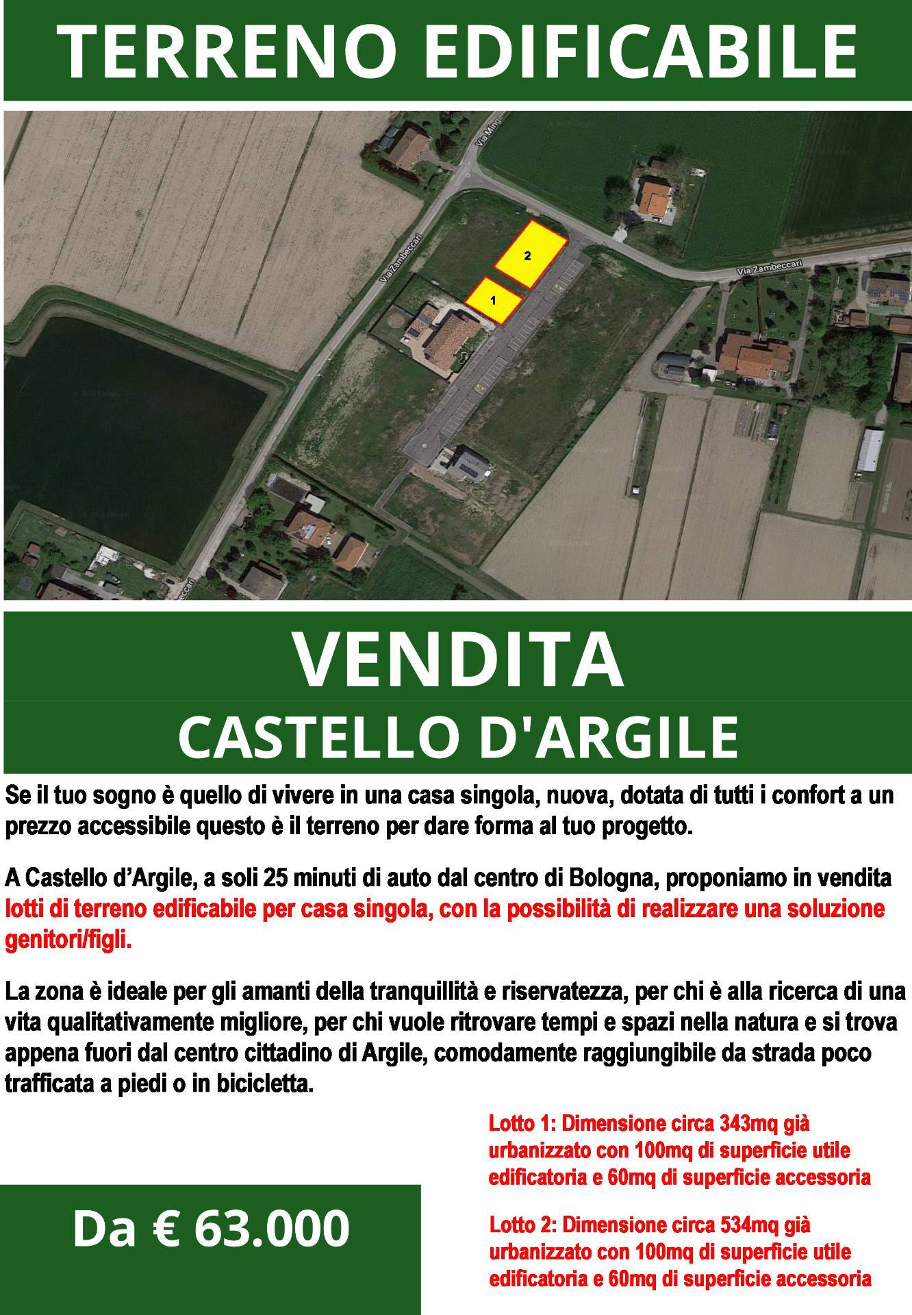 Terreno edificabile in vendita a Castello d'Argile
