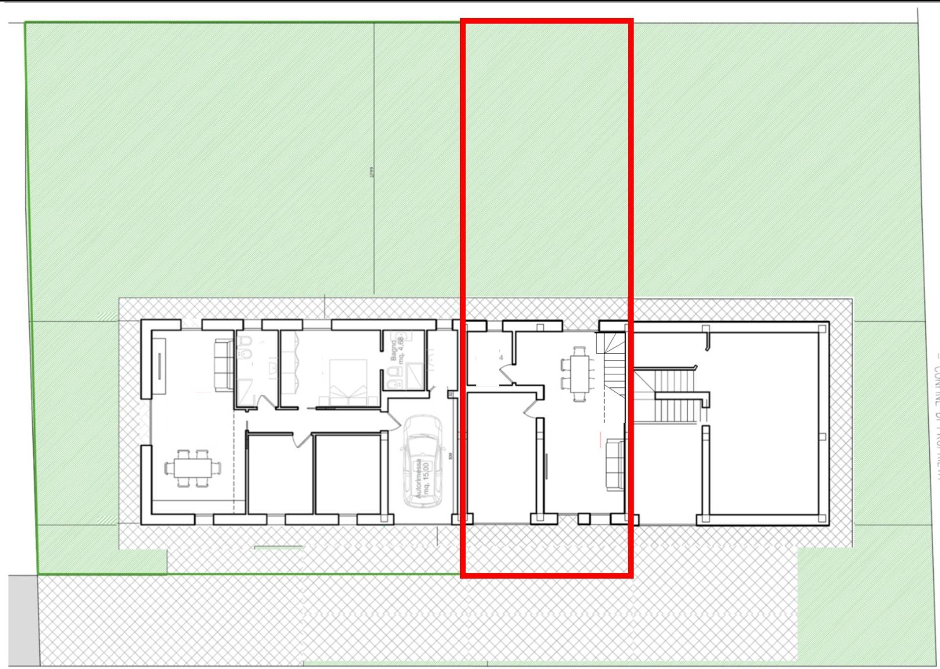 Porzione con giardino in vendita a Cento, Renazzo