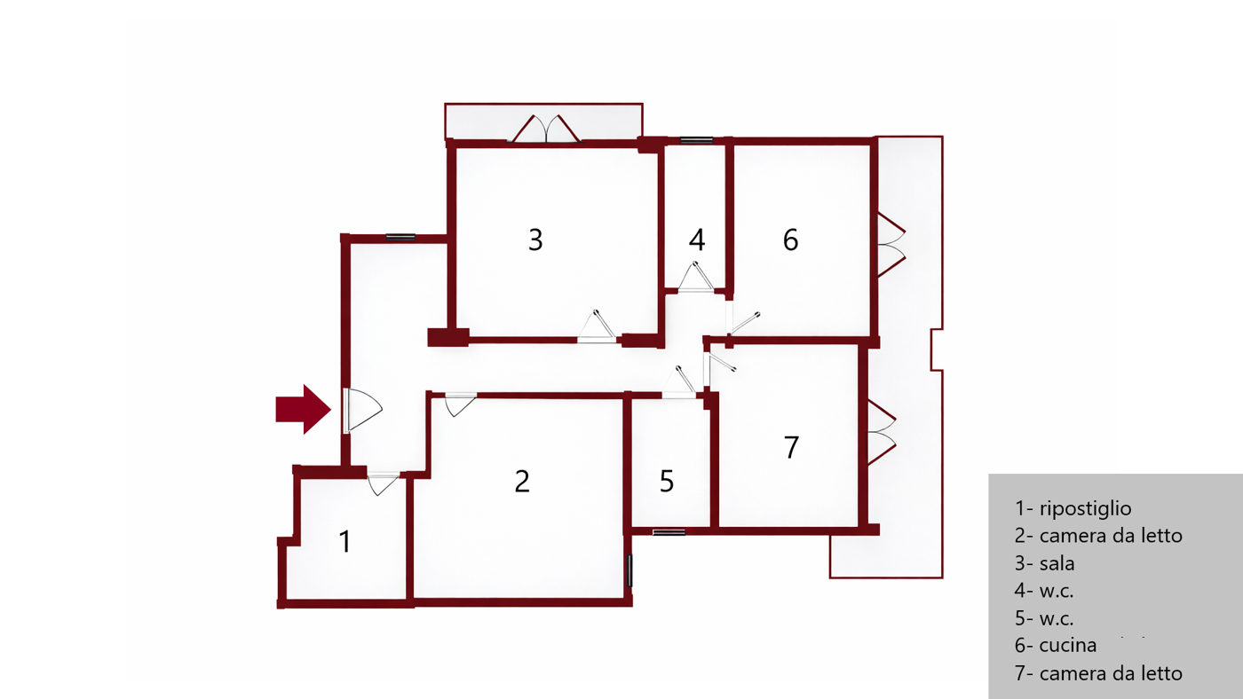 Trilocale con box a Scafati