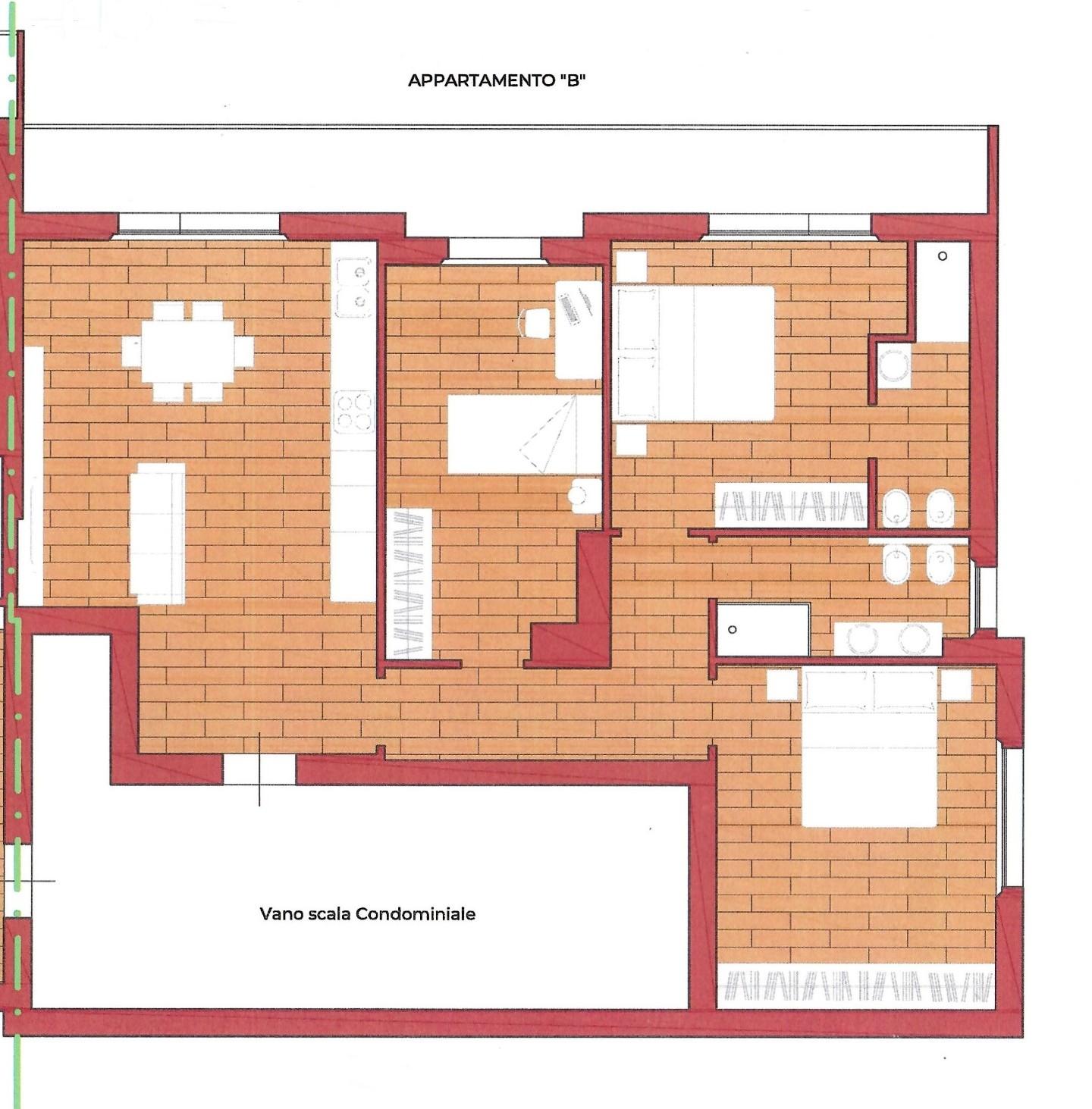 Appartamento con terrazzo, Siena uncinello