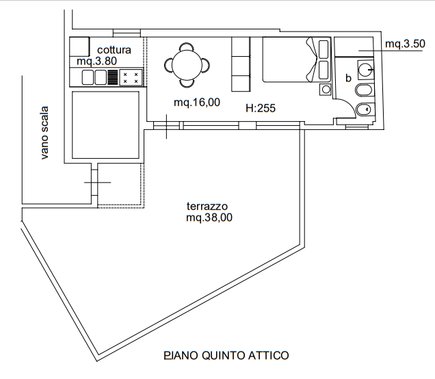 Attico arredato in affitto a Pisa