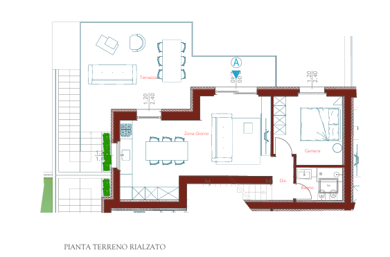Villa Trifamiliari con giardino, Monteriggioni colombaio