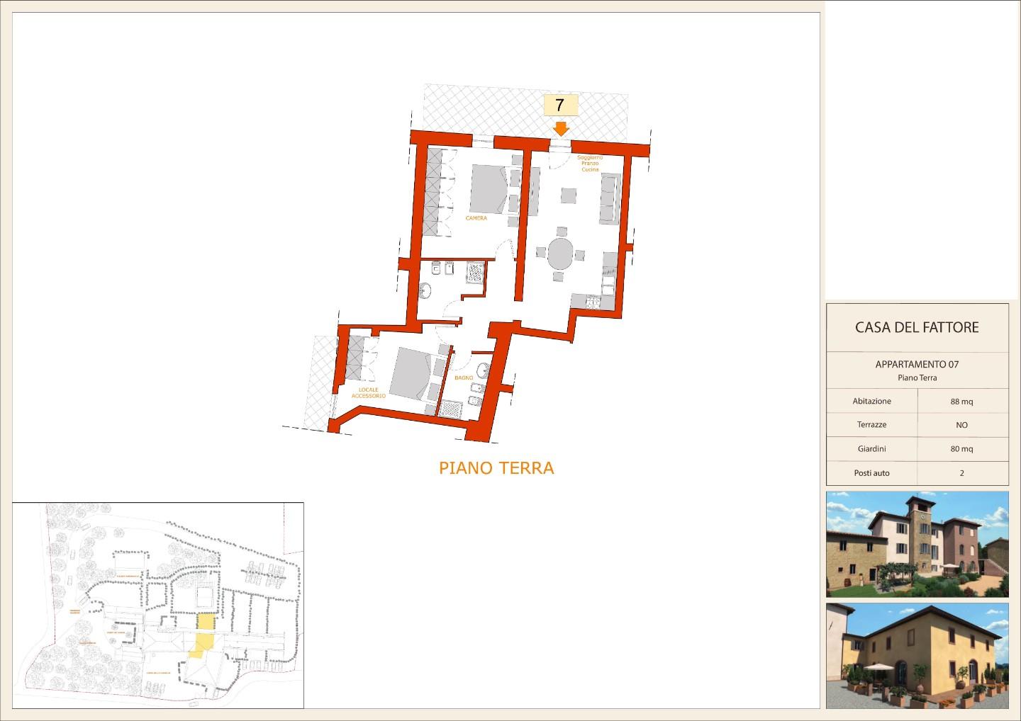 Trilocale con giardino a Siena