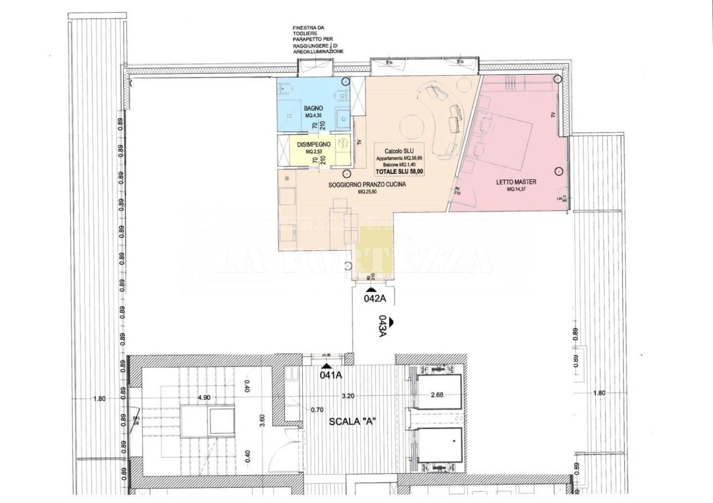 Bilocale con terrazzo, Pisa nova