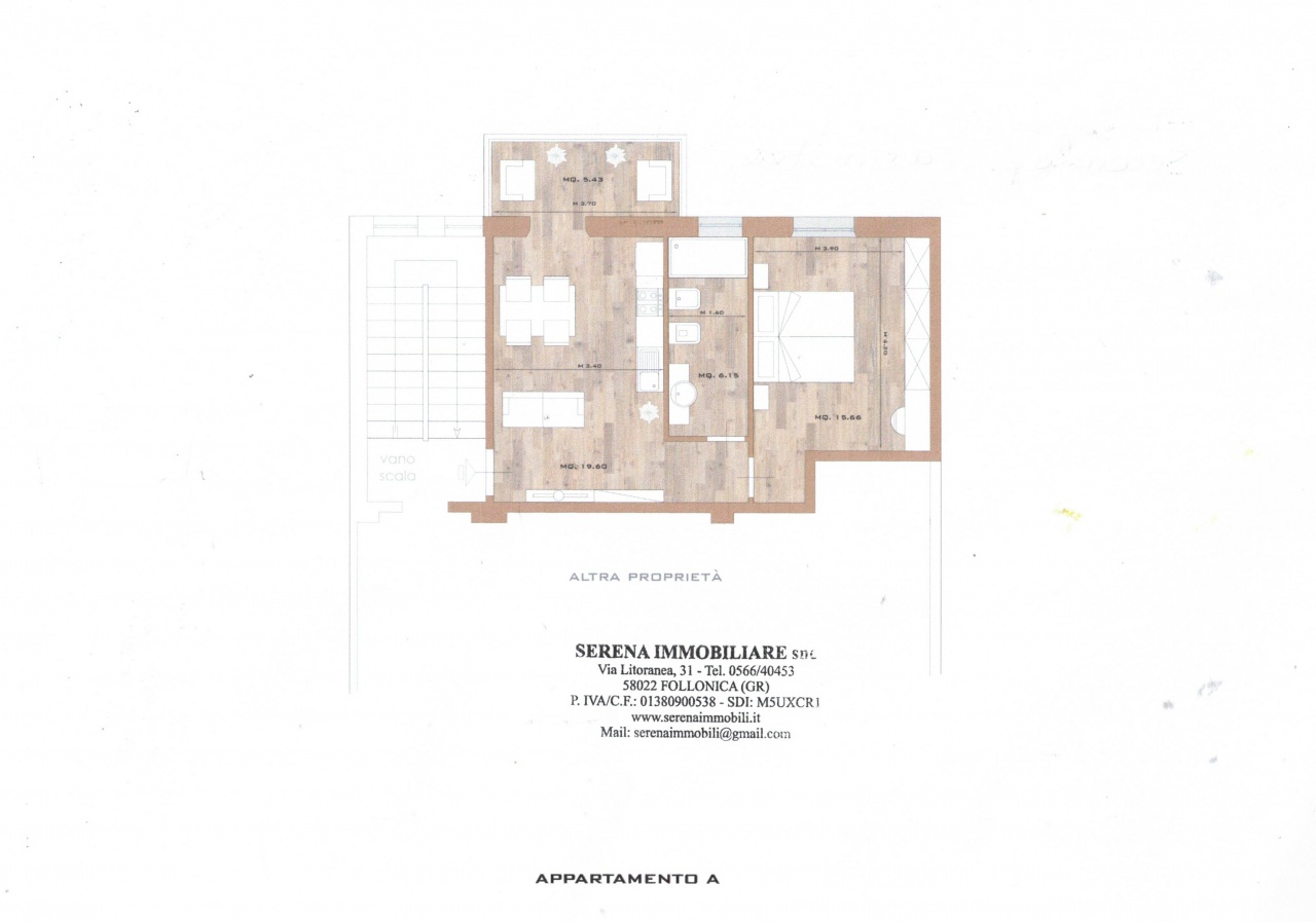 Bilocale con terrazzo in via mazzini, Follonica