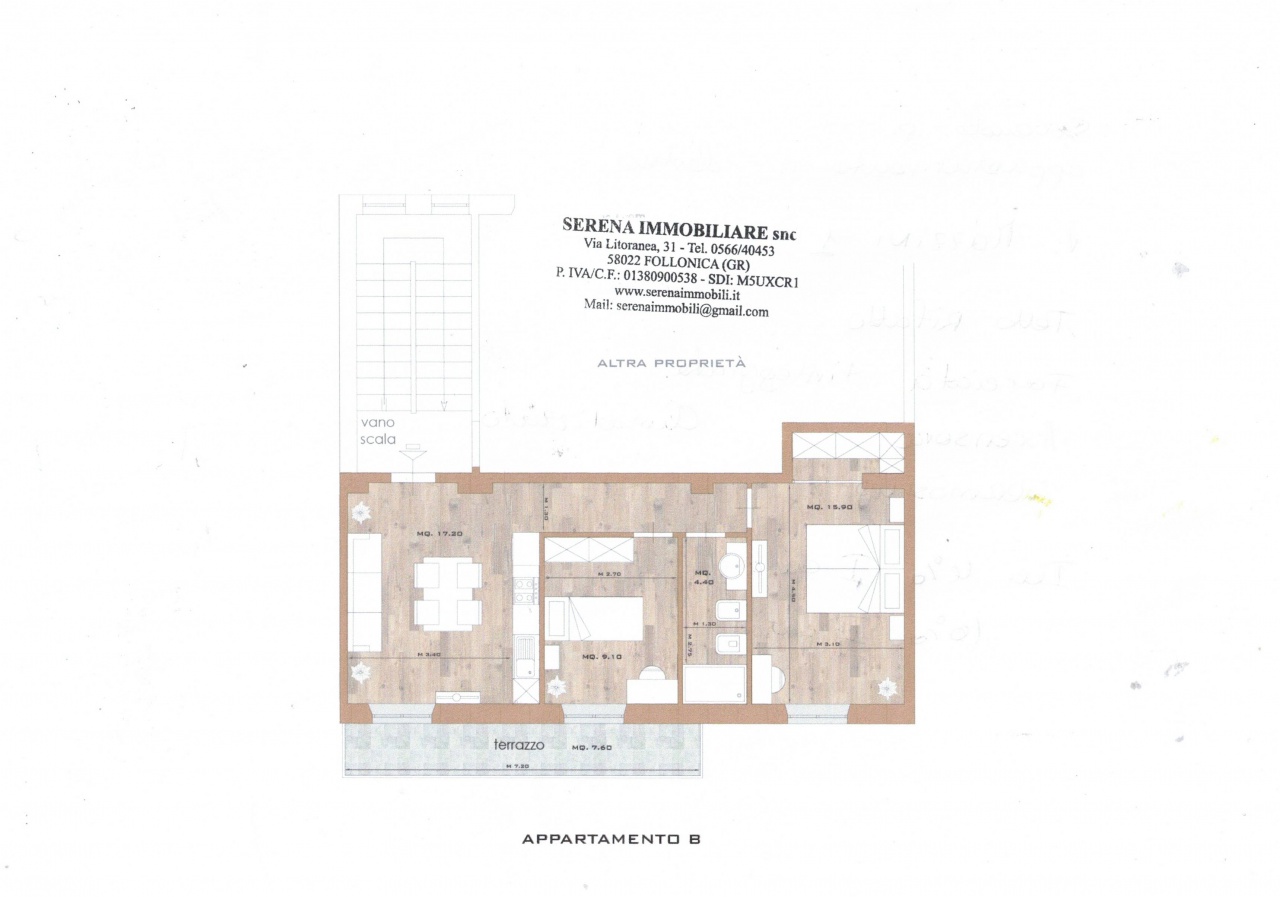 Trilocale con terrazzo in via mazzini, Follonica