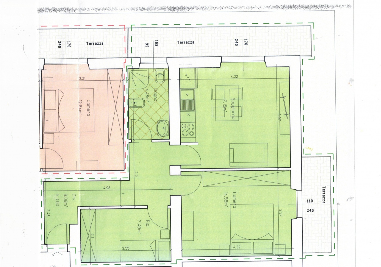 Bilocale con terrazzo in via litoranea 202, Follonica