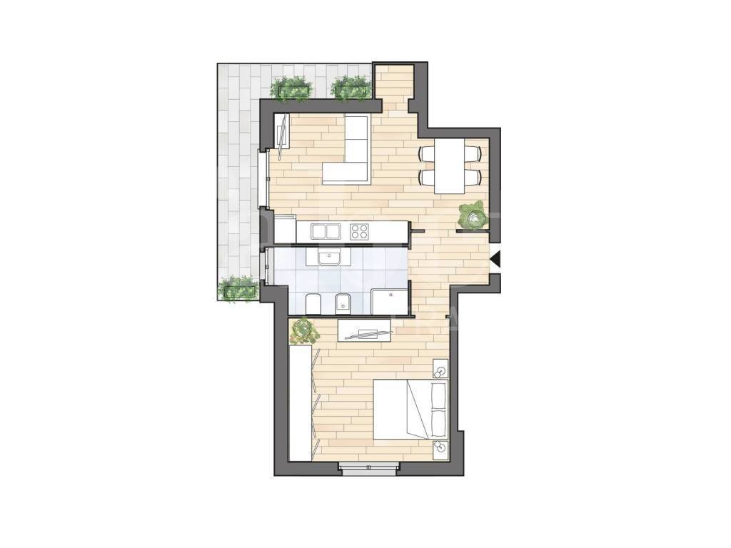 Bilocale con box a Trofarello