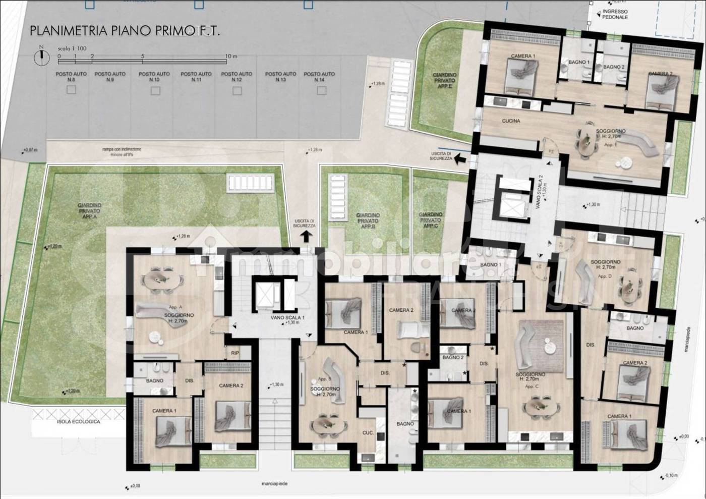 Quadrilocale con giardino a Trofarello