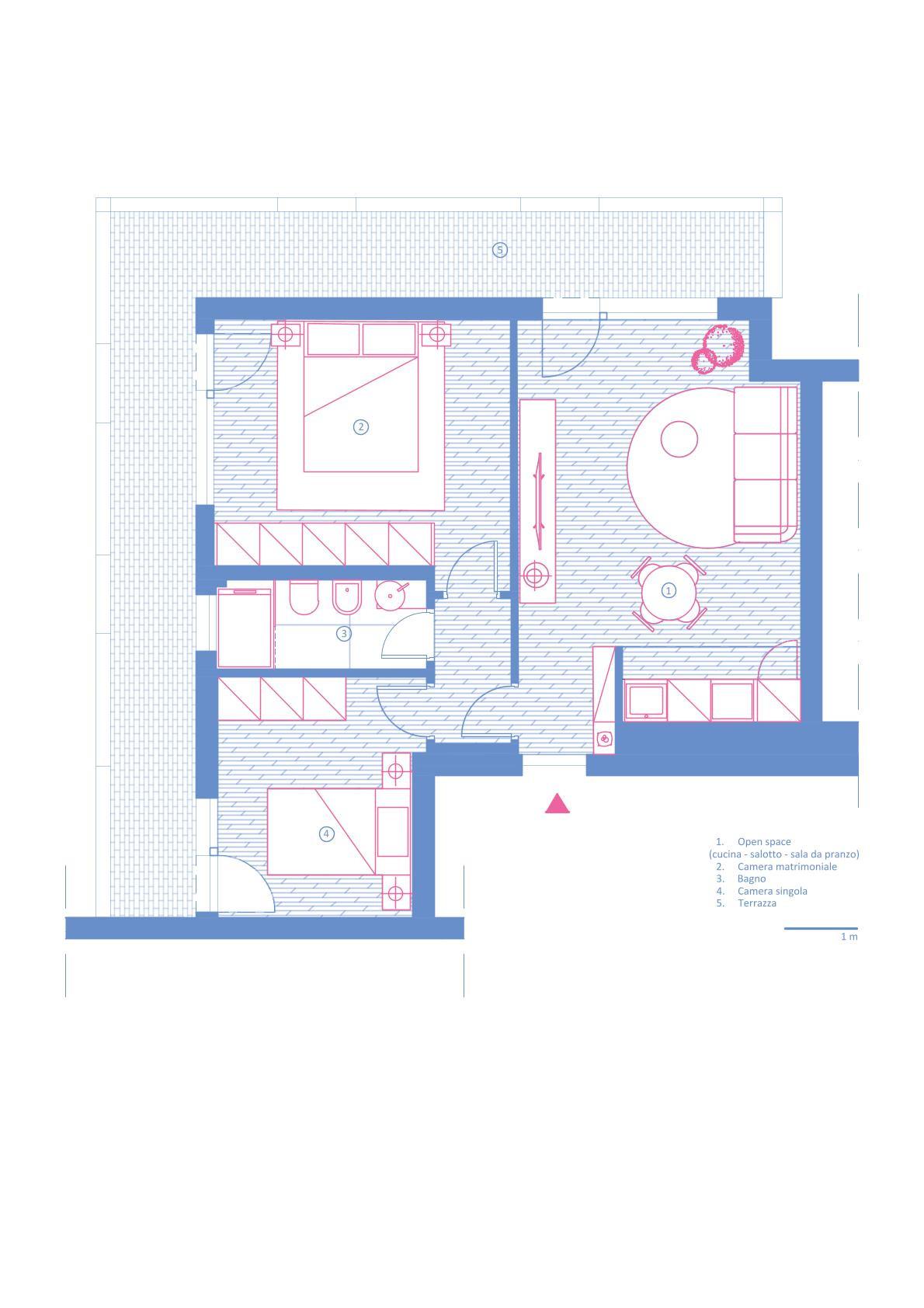 Trilocale con terrazzo, Massa ronchi