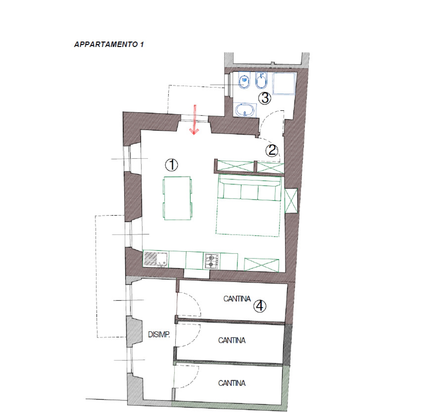 Monolocale ristrutturato in marone via roma, Marone