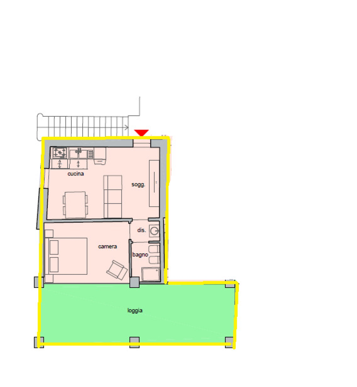 Bilocale ristrutturato in paratico via gorizia, Paratico